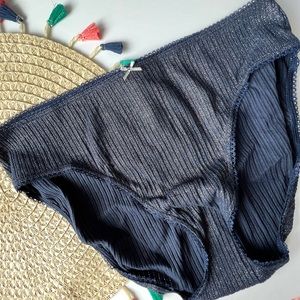 Victoria’s Secret Let It Snow Brief Panty Noir Navy New